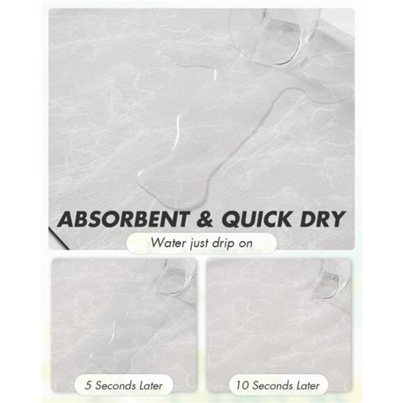 Coffee Mat Hide Stain Rubber Backed Absorbent Dish DryingMat for Kitchen Counter - Picture 3 of 7